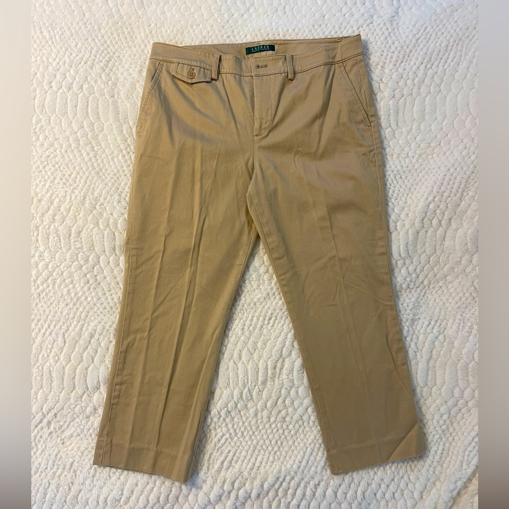 Ralph Lauren Cropped Stretch Khaki Pants Size 10